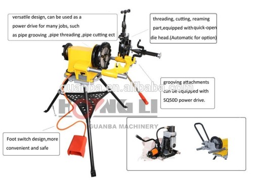 Sq50d ridgid electric pipe threading máquina, ce& csa," 1/2-2"