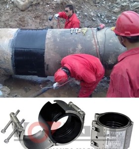 Rcd flexível de aço inoxidável / pvc / rubber gasoduto reparo da braçadeira