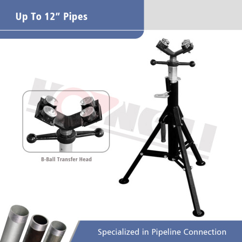 1107 Series Foldable Steel Pipe Stand untuk Max 12 "Pipes