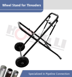 HL-250 Pneumatic Folding Wheel Stand untuk Mesin Threading