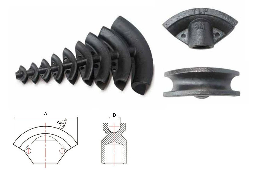 pipe bending shoes for HHW-1A pipe bender