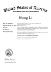 Certificado de registro de marcas estadounidenses de Hong Li