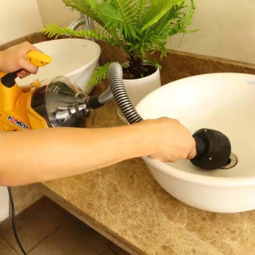 Cable de máquina de limpieza de desagües eléctrico portátil barato contenido en la manguera de guía: mantenga las manos y el área de trabajo limpias AT50LI