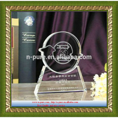 High quality k9 crystal trophy,unique design cheap k9 round crystal trophy