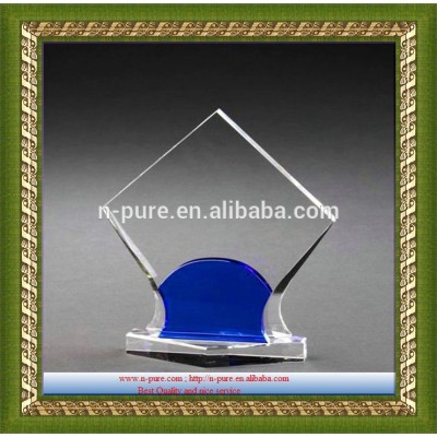2015 Factory wholesale customized clear crystal award&trophy/blank glass crystal awards plaque
