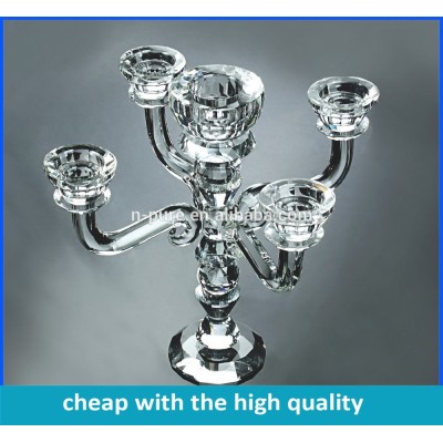 Wholesale Clear Hot selling Crystal glass Candle Holder for wedding favor