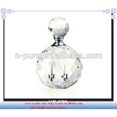 empty custom made perfume glass bottle with gold cap, wholesale crystal glass perfume bottle