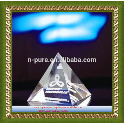 polished 3d crystal pyramid,crystal pyramid paperweight