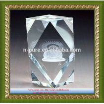 2015 souvenirs crystal block 3D blank laser crystal engraving, 3D crystal laser engrave