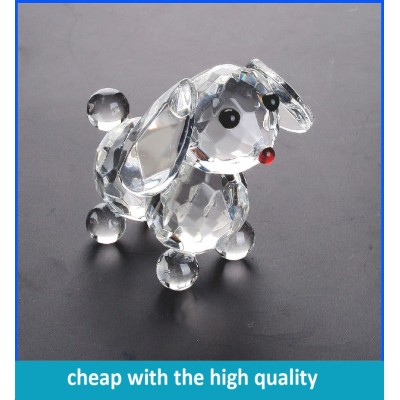 Wholesale Price Hot Selling Crystal Animal Figurines ,Glass Dog Figurines