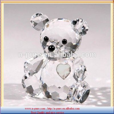 Small fashion love hand made faceted Crystal bear figurine