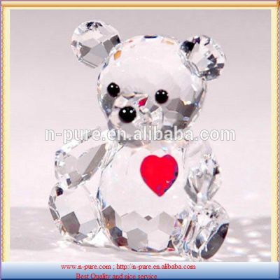 Wholesale exquisite clear crystal bear figurine
