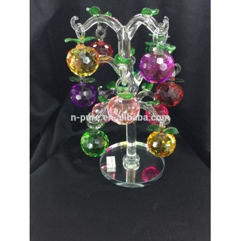 luxury apple k9 colourful crystal apple tree for gift