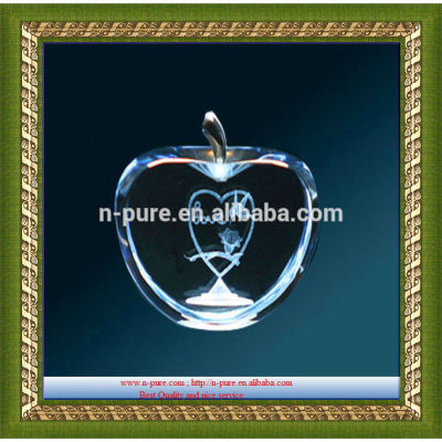 apple k9 crystal paperweight 3d crystal apple paperweight,crystal apple