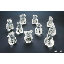 Cheap Hot Selling Animal Crystal/Glass Clock Craft for wedding favor