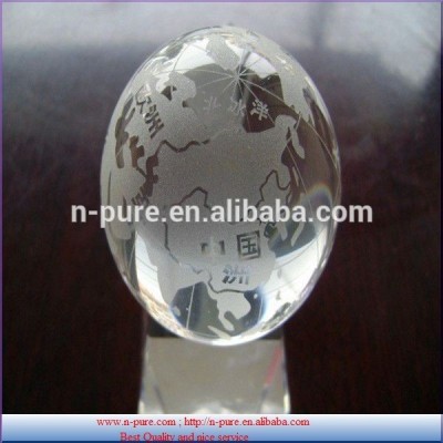 100mm Crystal globe ball,blue crystal globe ball with base