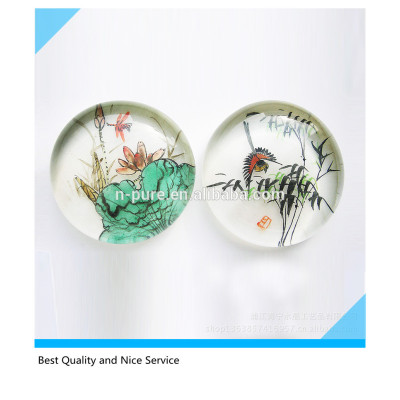 color printing Half Ball Crystal Paperweight for wedding gift