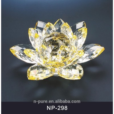 Lustrous Clear Crystal Lotus For Wedding Anniversary for Buddhism gift