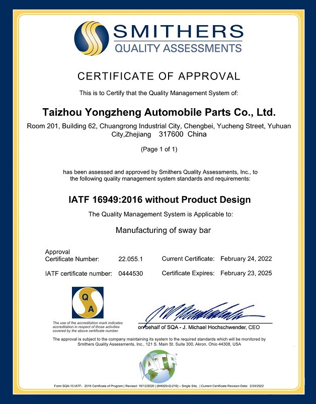 We've granted the newest IATF16949:2016 certificate