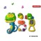 Smart plastic frog hippocampus  tortoise plastic baby rattle with light and music set