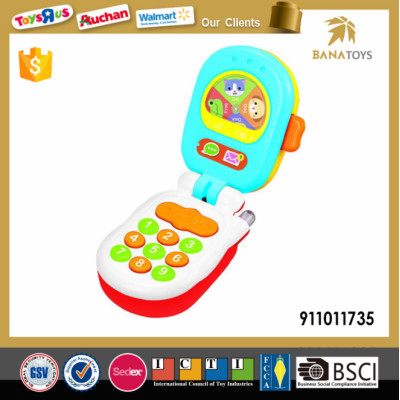 Cartoon animal plastic Multi-function Baby Musical Flip Telephone Toy