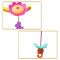 Music plastic cartoon flower Mobile Happytime Baby Rattle Crib Rotate Bed Bell with Music