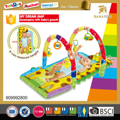 Non-toxic baby play gym mat with rattle