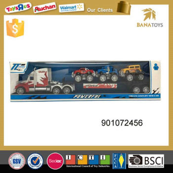 Friction power trailer walking tractor with 3 mini car