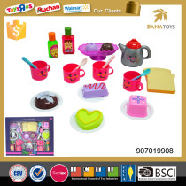 kitchen set toy mini plastic teapot and cups with food