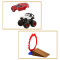 New games kid play car toy with fire ring
