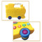 Plastic  low price electric  toy  carton car for kids with light and music