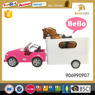 Decorative horse toy and car trailer for kids