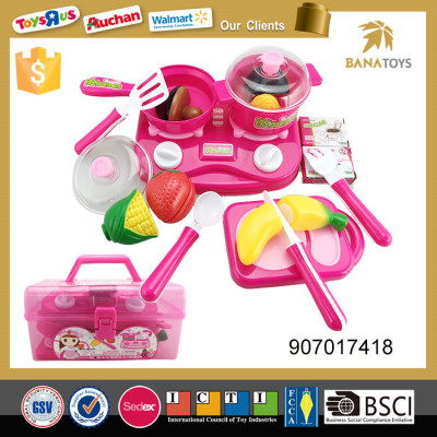 Kids gas stove/cutlery/food kitchen play set cookware