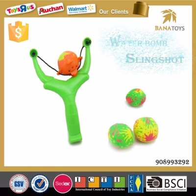 Aiming to launch slingshot toy