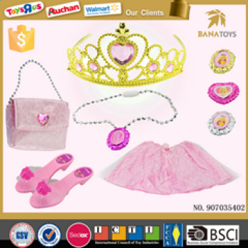 Pink Girl Princess Pretend Play Toy Beauty Set Dress Up Necklace Hairband