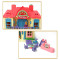 Plastic Building Blocks Toys Villa Castle and Carriage Building Bricks for kids 17sets
