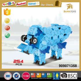 Plastic building game puzzle block for children