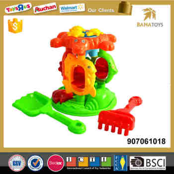 Summer plastic sand beach sandglass toy with spade