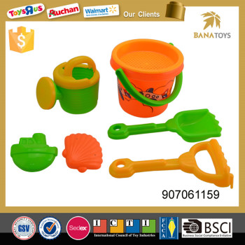 Colorful plastic kids shovels buckets beach toys set