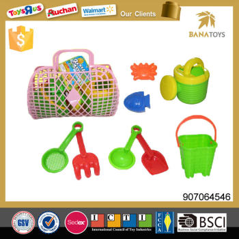 Plastic basket beach set with bucket and water can