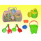 Plastic basket beach set with bucket and water can