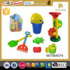 Summer beach toys bucket and plastic funnel with watering can