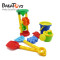 Summer beach toys bucket and plastic funnel with watering can