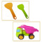 Sand carrying truck with spade shovel and animal mold