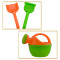 6pcs plastic cartoon beach bucket with sand tools and molds