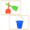 Sand play set beach bucket with 6 accessories