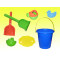 Sand play set beach bucket with 6 accessories