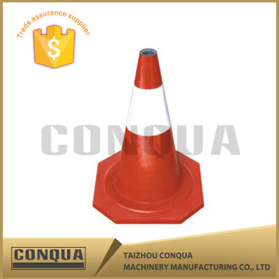 blue black and orange and colored folding traffic cone