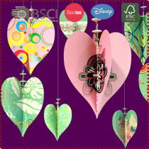 3-D Paper & Beaded Heart Hanging Decoration
