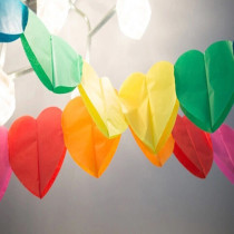 3m Rainbow Heart-Shaped Party Garland